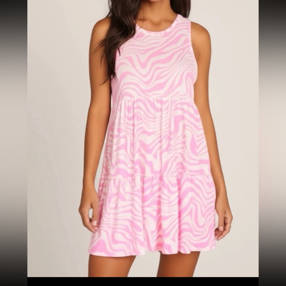 AFRM Los Angeles medium dress pink and white